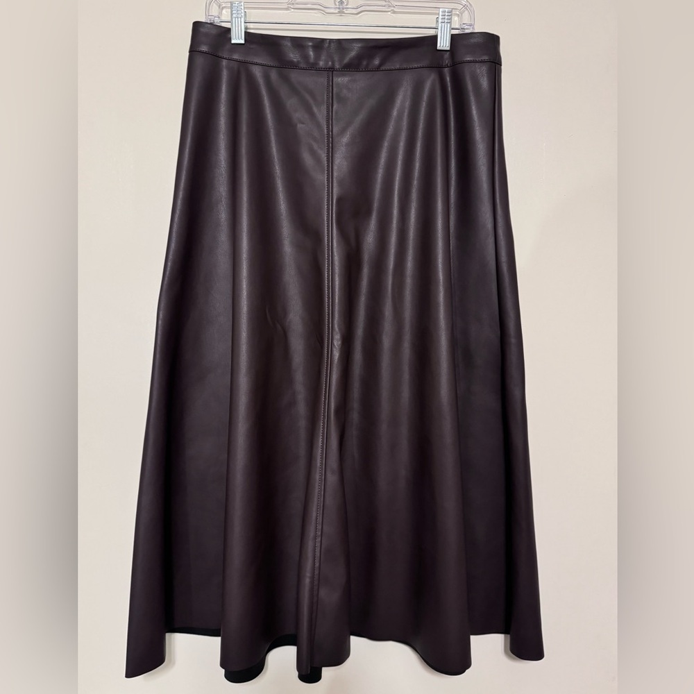 Vegan leather midi skirt - Roasted Cocao SIZE 10
